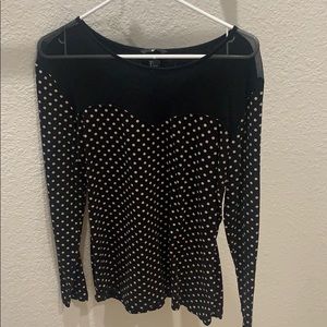 Long sleeve polka dot top